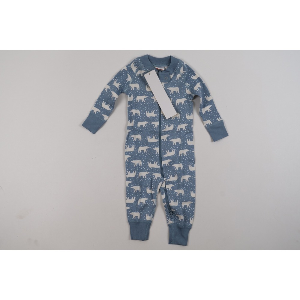 Hanna Andersson Sleepers Polar Bear Blue White 6-12 Months Organic Cotton NWT